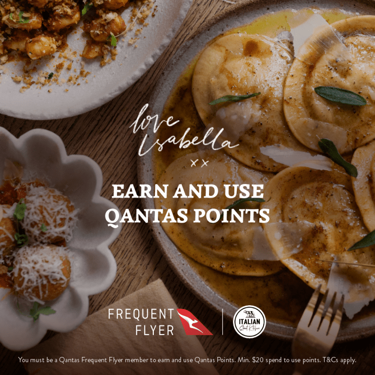 Get points on Full serve menu with Qantas